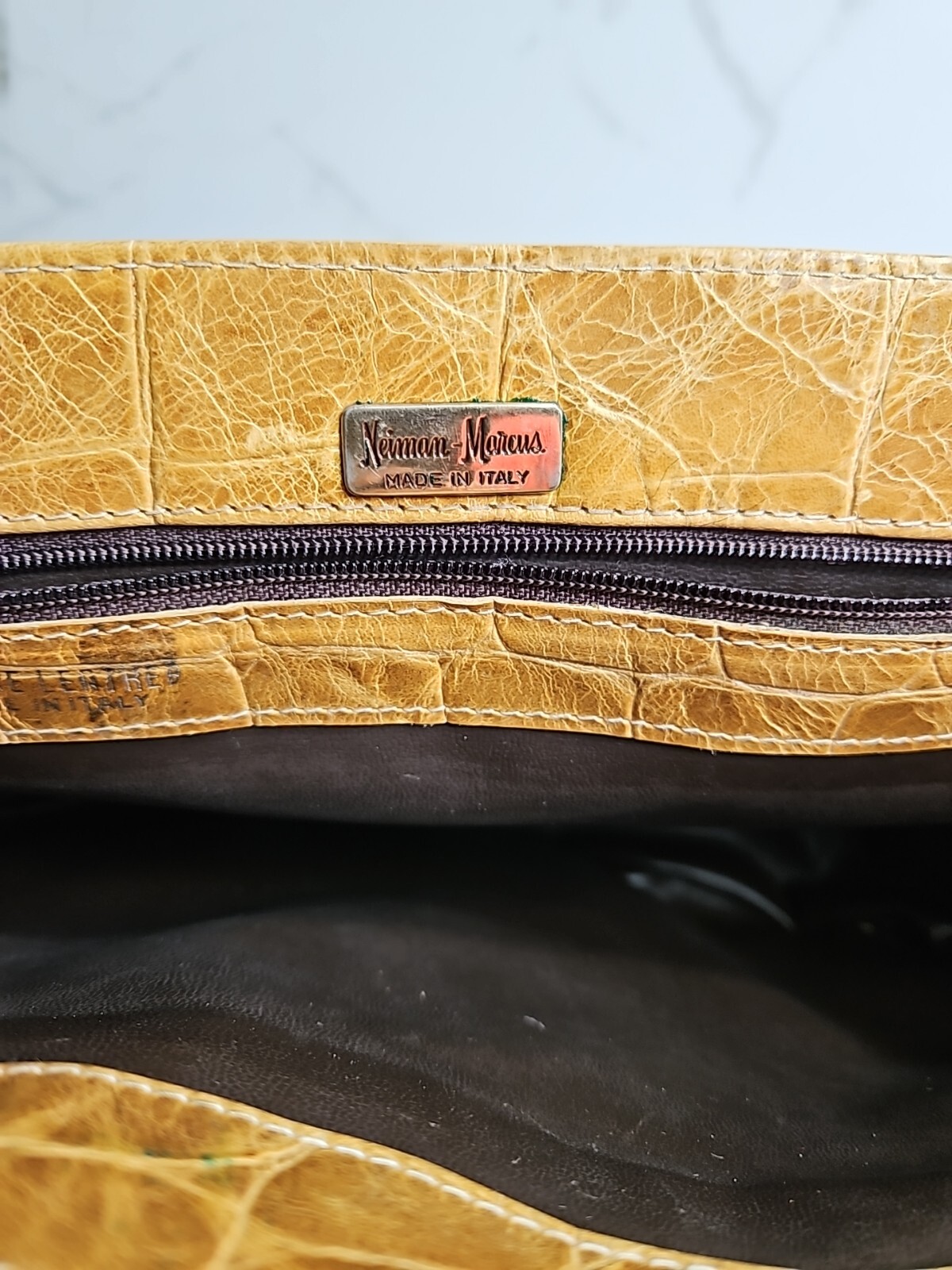 Neiman Marcus Crocodile Embossed Pattern Leather … - image 11