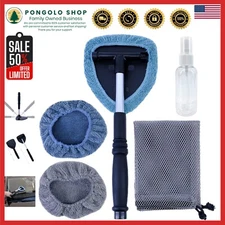 Premium Pivoting Windshield Cleaner with Telescoping Handle and Triangle Plate