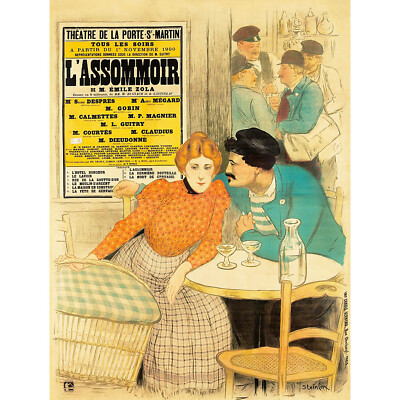 WERBETHEATER BÜHNENSTÜCK L'ASSOMMOIR ZOLA FRANKREICH CAFE KUNSTDRUCK POSTER 30X40 CM