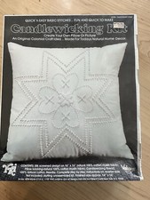 VTG 1982 YKI Valiant Crafts Candlewicking Pillow Kit Sweetheart Star New SEALED