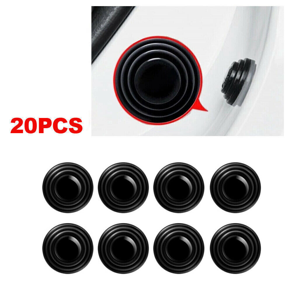 20pcs Black Silicone Car Door Anti-Shock Pads Shock-Absorbing Gasket Accessories