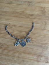 Vintage Sterling Silver Charm Bracelet with 2...