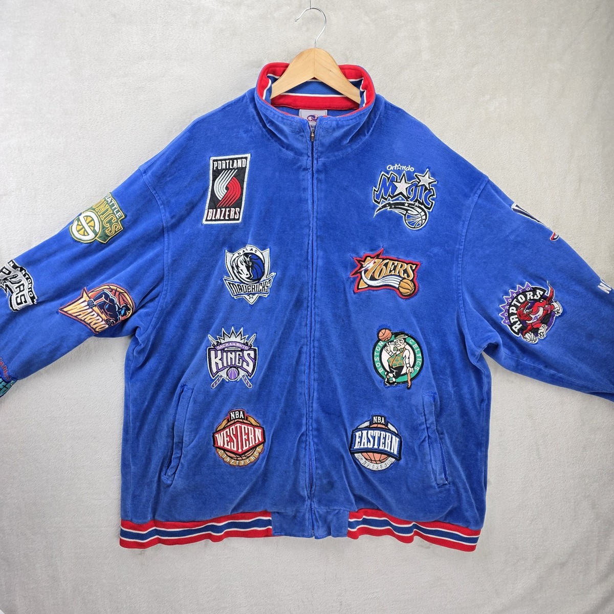 Vintage Unique Generation NBA Teams Patched Logo Velour Jacket