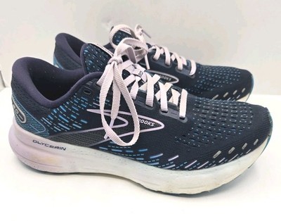 Womens Brooks Glycerin 20 Blue Running Athletic Jogging Shoes Size 9 