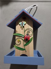 Decorative Wooden Bird Feeder Boho Cute Spring  Summer Bird Feeder Ladybug
