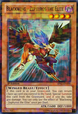 #ad #ad Blackwing Zephyros the Elite BP02 EN098 Mosaic Rare 1st Edition Damage $0.99