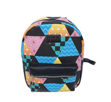 Demon Slayer Kimetsu No Yaiba Patchwork Mini Backpack Multicolor Patterns