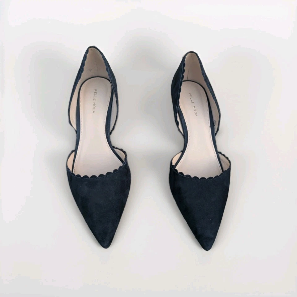 Pelle Moda Kenny Azul Marino Acento Vieira Gamuza Punta Corbata Gatito Tacón Talla 11M Foto 4 de 4