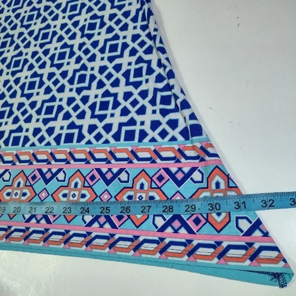 Ruby Red Blue Geometric Print Women's Top Size (X… - image 9