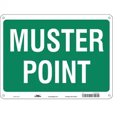 Condor 485G08 Safety Sign, 18 In Height, 24 In Width, Aluminum, Horizontal