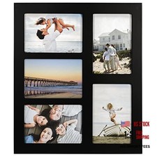 4x6 5-Opening Collage Picture Frame - Displays Five 4x6 Pictures - Black
