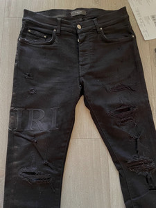 AMIRI Serif Logo Black Jeans 33" 100% Authentic with Receipt & Tags