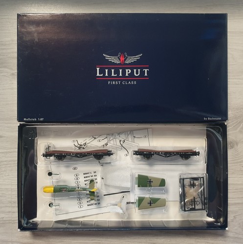 Liliput 240033 Wagenset 2-tlg. beladen mit Flugzeug ME 109 der Luftwaffe NEU OVP | Condition: Neu