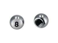 "Set: 2X Ventilkappe \"Eightball\", Titaniumgrau Eloxiert"