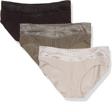Warners Women's Blissful Benefits HIPSTER Panty COTTON Lace RU2263W 3-PK M L 2XL