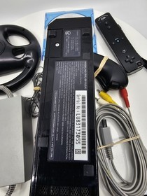 Nintendo Wii Black Console RVL-101 Bundle With Mario Kart Tested Works Free 📦 