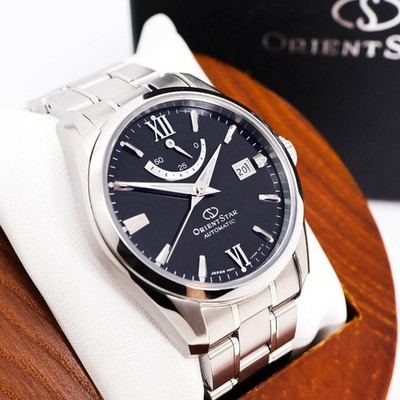 Orient Star F6N4UAD0 Automatik Armbanduhr Uhr schwarzes Ziffernblatt elegant