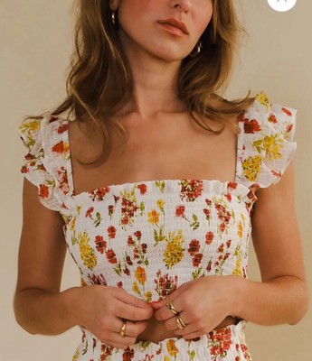 Winston White Floral Crop Top NWT Large