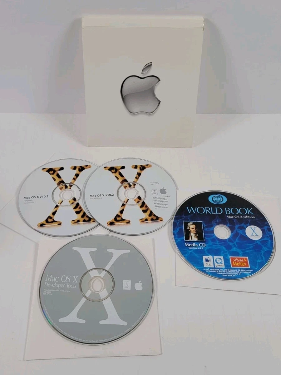 Appleソフトウェア CDセット Apple Mac OS X 10.2, Jaguar CD Operating System Software for sale