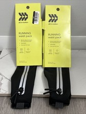 Waist Pack Running All In Motion Black Recycled Polyester Fanny Pouch 2 Pack