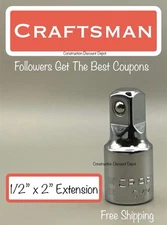 Craftsman Socket Extension Bar  1/2" Drive 2" Long  CMMT 43522