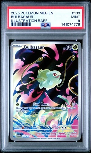2025 POKEMON MEG EN-MEGA EVOLUTION ILLUSTRATION RARE #133 BULBASAUR PSA 9