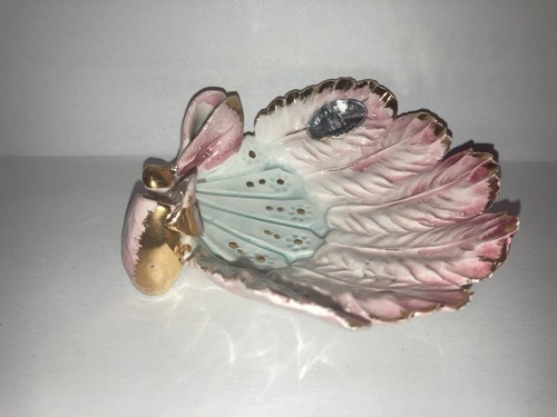 Vintage Hand Painted Gold Trim Shell Trinket Dish Italy - Picture 2 of 7