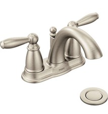 Moen 6610BN Brantford 2 Handle Centerset Bathroom Faucet with Drain Assembly