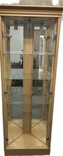 Mirrored Corner Display Unit with 4  Glass Shelves and Internal Light