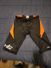 TYR Men's Hexa Curve Splice Jammer Size 30 Small Black Orange NWT