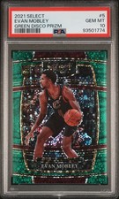 Evan Mobley ROOKIE RC #4/5 2021 Panini Select Green Disco Prizm PSA 10