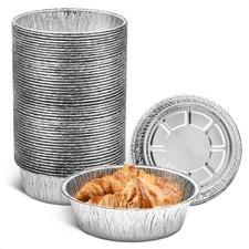 6'' Round Tin Foil Cake Pans - Round Cake Pan Baking Container Pack of 50 Foi...