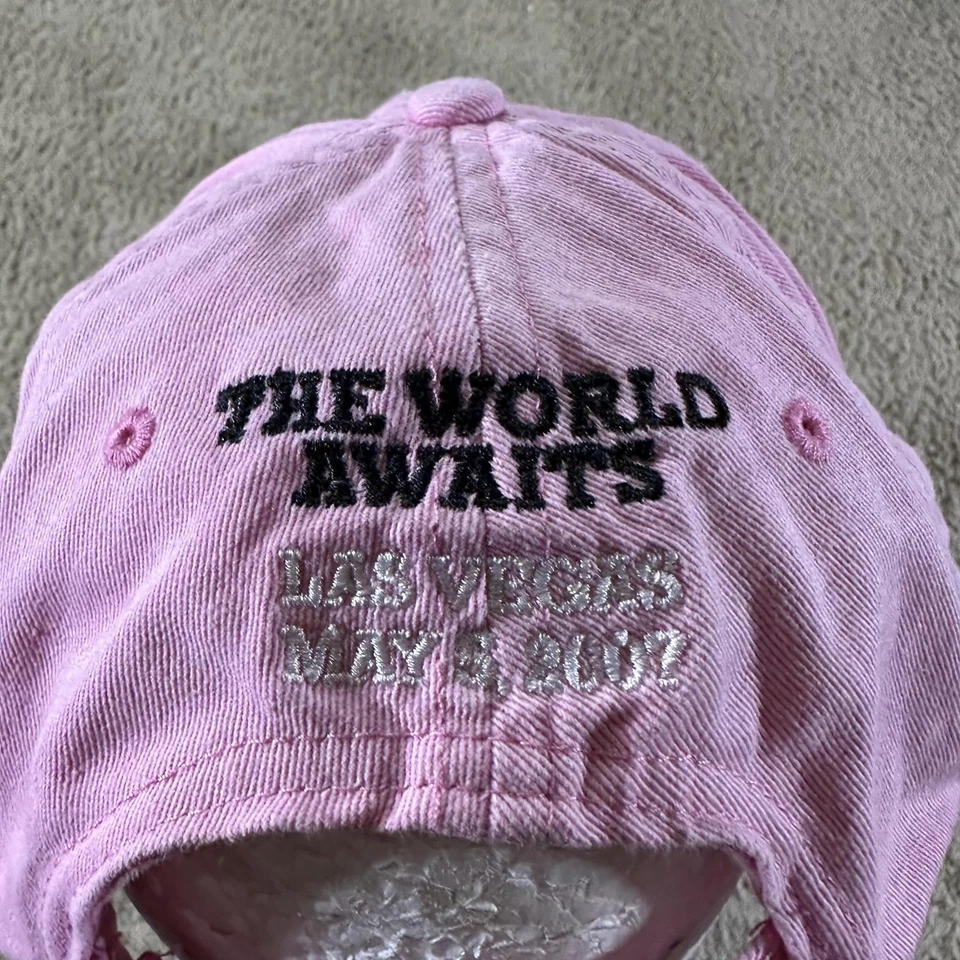 De La Hoya Mayweather Hat Cap Strap Back Boxing The World Awaits Las Vegas 2007 - Image 3 of 4