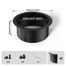 Heavy Duty Fire Pit Ring Outdoor Wood Burning for Camping Metal Steel Fire Ring