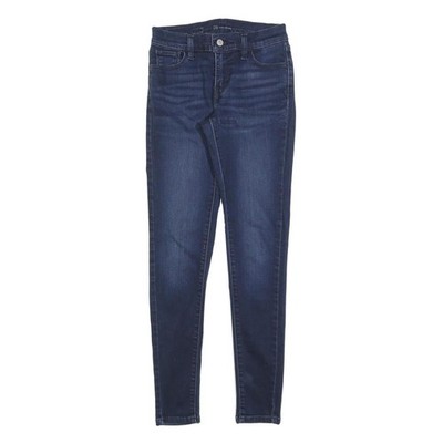 LEVI'S Damen Jeans Blau Slim Skinny Denim Medium W26 L30 Stylisch Reißverschluss