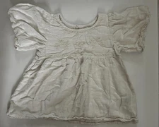 Tucker + Tate Off-White Gauzy Boho Smocked Embroidered Short Sleeve Top Sz 6 