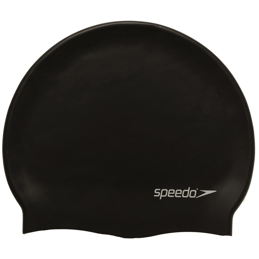 Speedo Unisex Adult Plain Flat Silicone Swimming Cap Swimming Cap One Size Black