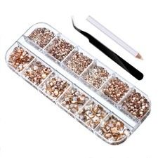 SagaSave 2000 Kristall Strasssteine 1,5-6 mm mit Pinzette & Picking Stift