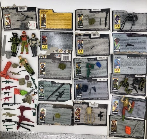 Vintage Lot Of Hasbro G I Joe Figures Accessories Weapons Cards 86 Pieces Read