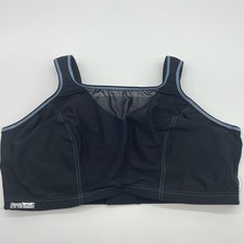 Glamorise Sport Wired Black Sports Bra with mesh detailing
