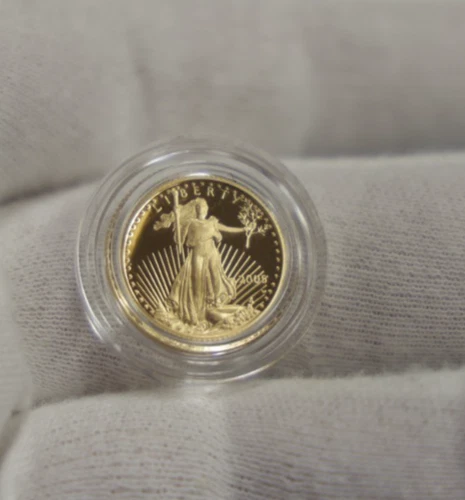 2008 W US Proof Gold Eagle 1/10 oz $5 Gem!!