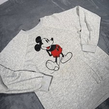 Vintage Disney Casuals Mickey Mouse Sweatshirt Gray Large Raglan Made in USA