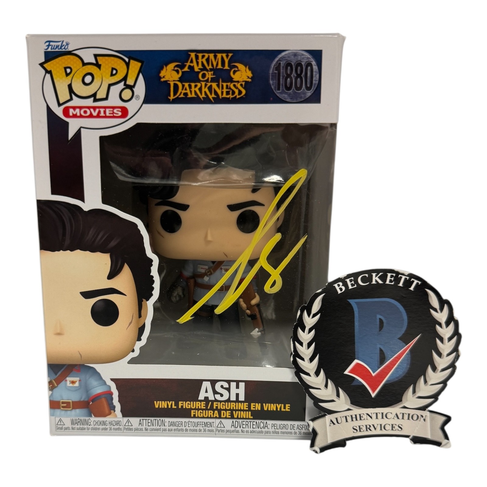 Bruce Campbell Signed Autograph Army Of Darkness Funko Pop 1880 Beckett Ash