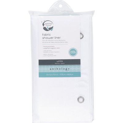 Zenith Zenna Home 70 In. x 72 In. White Fabric Shower Curtain Pack of 6 Zenna