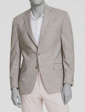 Michael Kors Men's Beige Textured Classic Fit Sport Coat Suit Jacket Size 46R