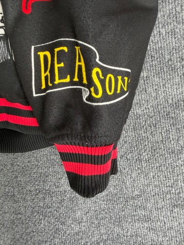 Reason x Dodge Jacket Demon SRT Men Large Black Bomber Lined Varsity Racing - Picture 15 of 17