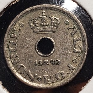 Norway 🇳🇴 10 Øre 1940. Haakon VII. WWII.  #0050