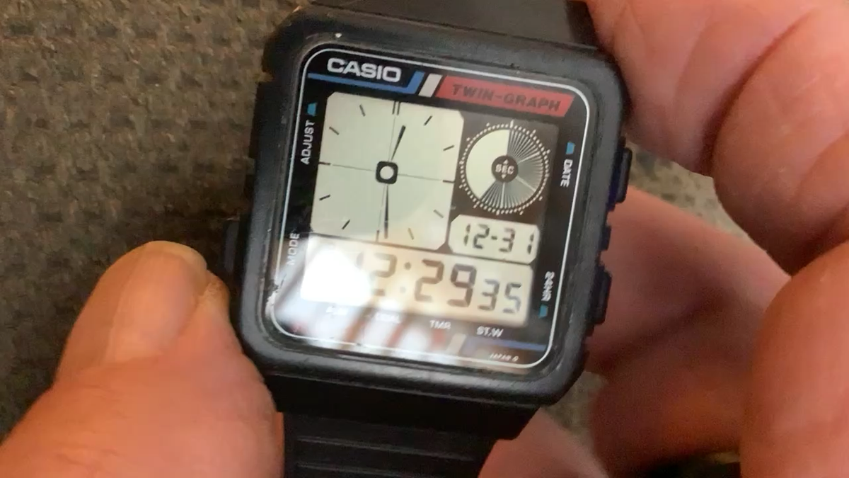 Vintage RARE Casio Twin Graph Ae-20w Mod 588 WR 50m Japan Watch