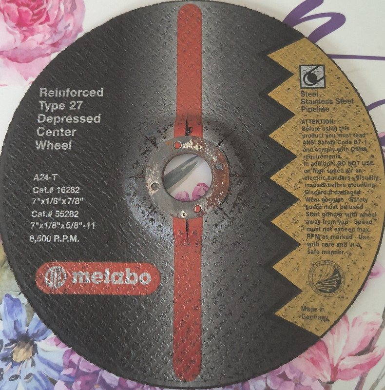Metabo Type 27 7in A24-T Aluminum Oxide Coarse Grinding Wheel for Angle Grinder