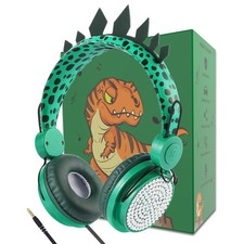 Kids HeadphonesDinosaurs Wired Headsets for Boys GirlsBuilt-in Green